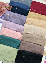 ELORA EXCLUSIVE SEQUENCE COTTON PLEATED HIJAB - Image 3