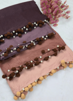 Malaysian Waffle Cotton Hijab With Pearl Tassel - Image 3
