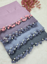Malaysian Waffle Cotton Hijab With Pearl Tassel - Image 5