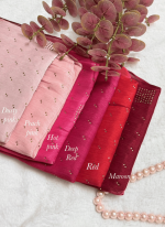 LUXURY JIMICHU PARTY HIJAB (SOFT SILK WITH STONE WORK) - Image 4